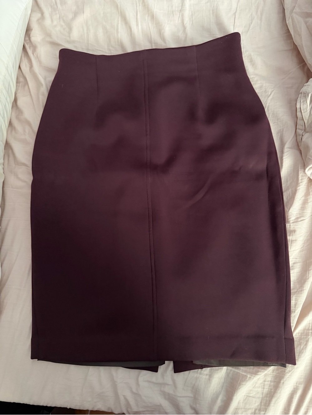 Women's High-Waist Pencil Skirt in Deep Plum